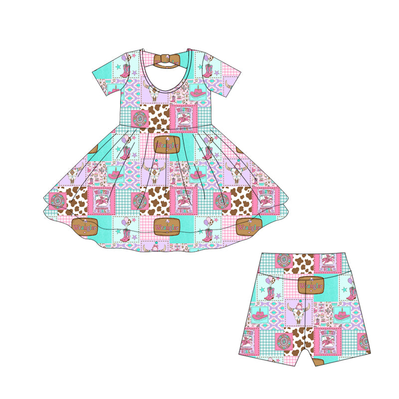 Short Sleeve Twirl Dress + Solid Bikers