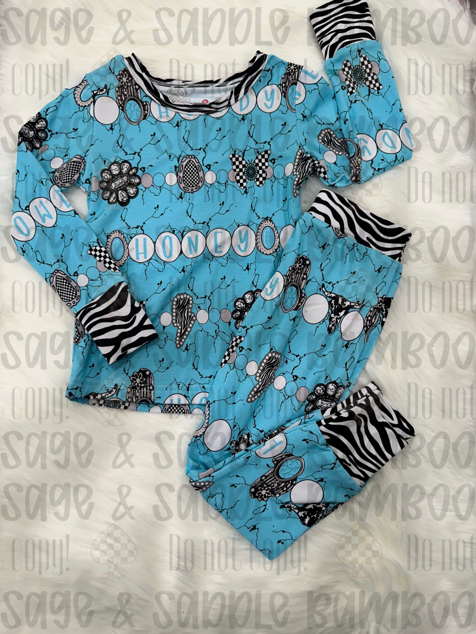 Turquoise Howdy Long Sleeve Set